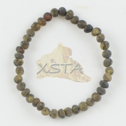 Dark green raw Amber bracelet baroque